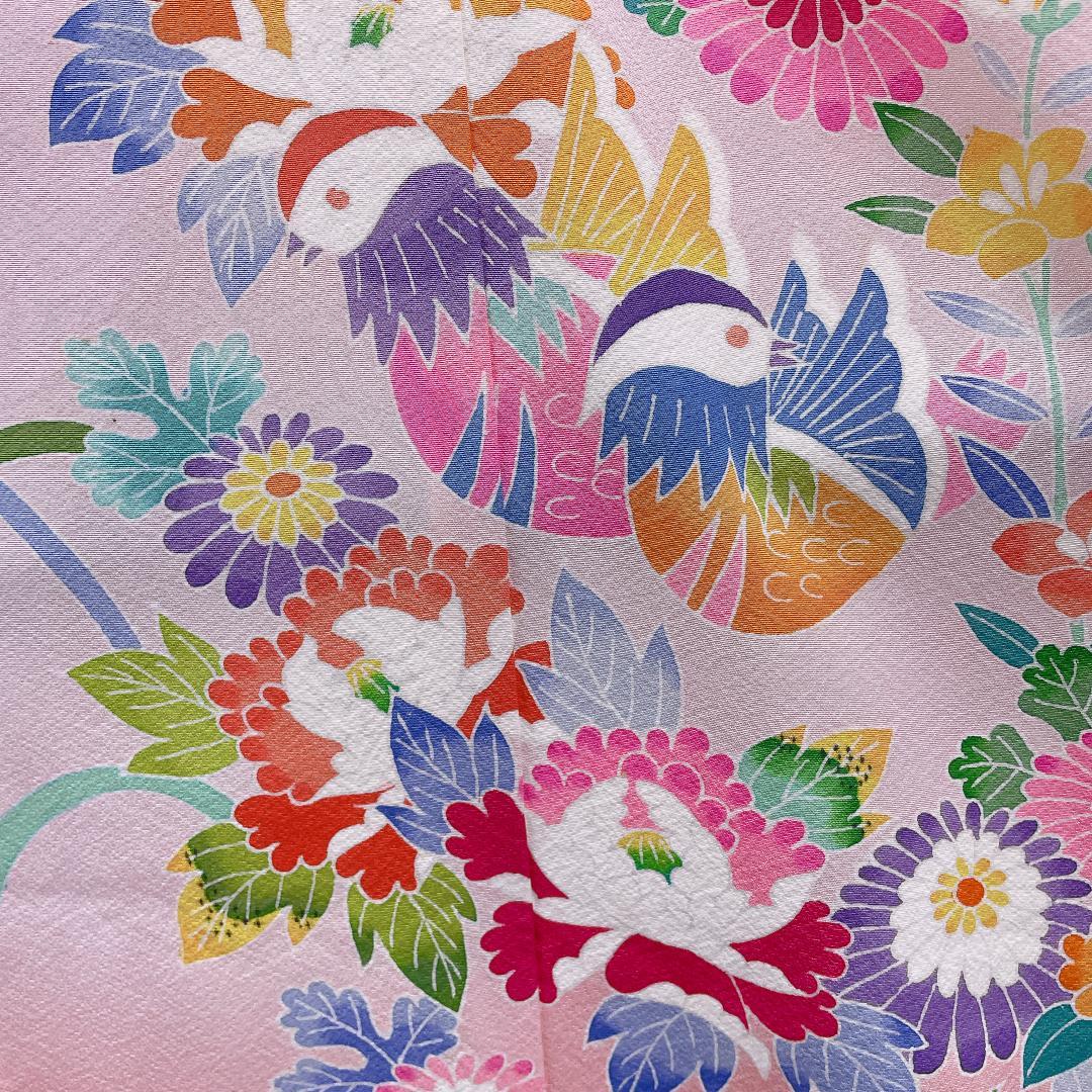 ★4036★ 子供着物 七五三 女の子 四つ身 襦袢付き