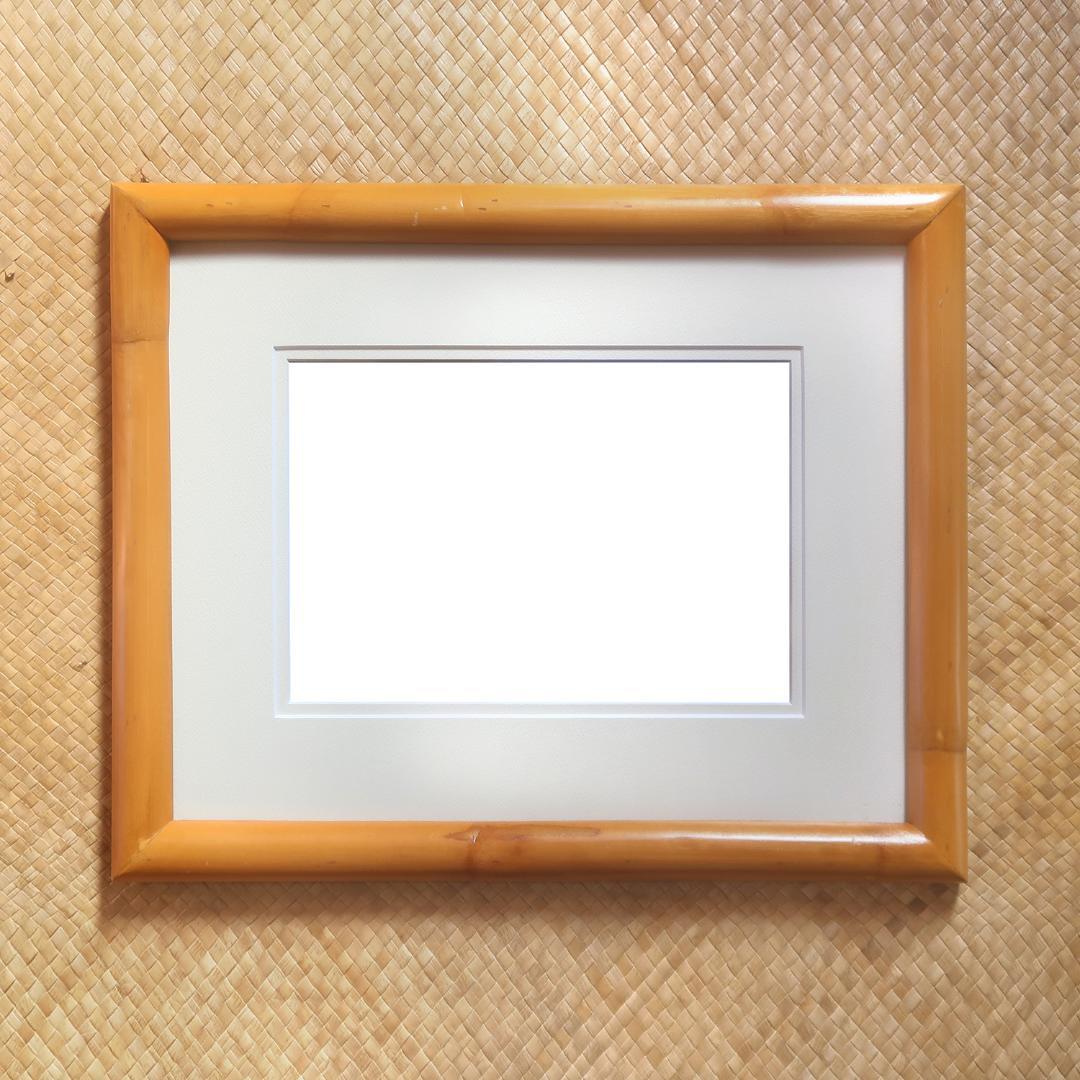 【激レア】ダルトン特注品　籐製のフォトフレーム1　木製フレーム　アジアン　ハワイ