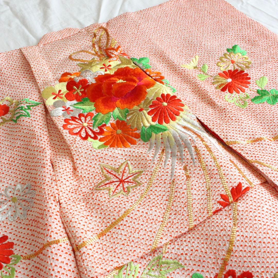 七五三 3歳 女の子 子供 正絹 総絞り 着物 被布 セット