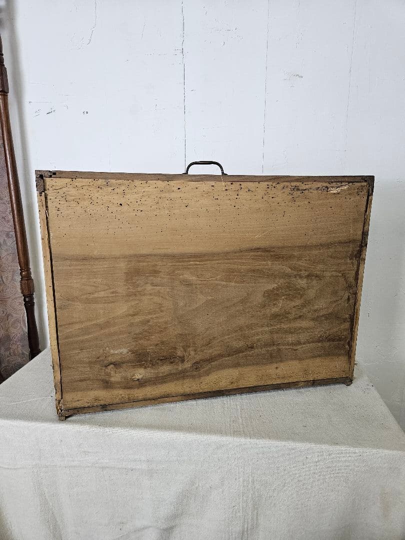 フランスアンティーク 陳列棚 古い木箱 棚板付き 木製 無垢材 飾り棚 小型