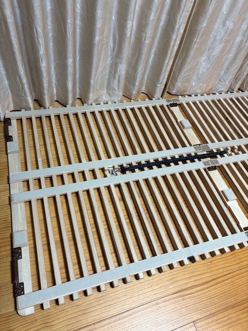 すのこベッド　折りたたみ　シングル　桐すのこ　みやび格子　簡単布団干し