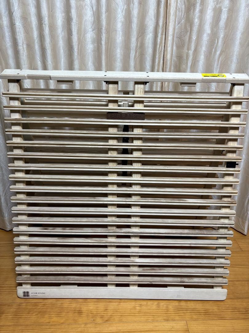 すのこベッド　折りたたみ　シングル　桐すのこ　みやび格子　簡単布団干し