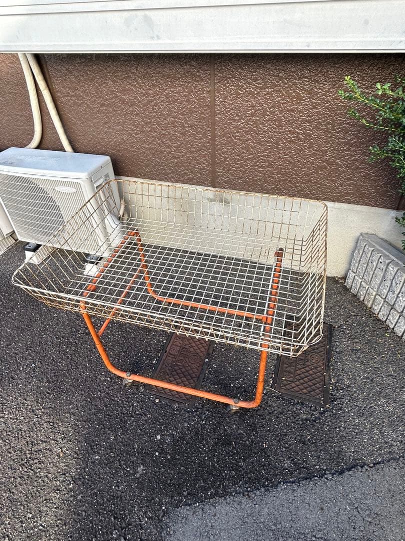 昭和レトロ　ワイヤーラック　キャスター付　ガーデニング　シャビーラック