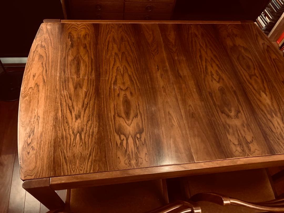 希少】天童木工 ブラジリアンローズウッド エクステンションテーブル 5