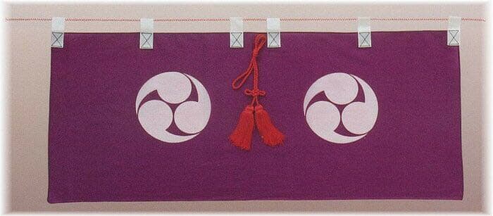 御神幕 巴紋 ツルカメ印 1枚 左三巴　60号 180センチ