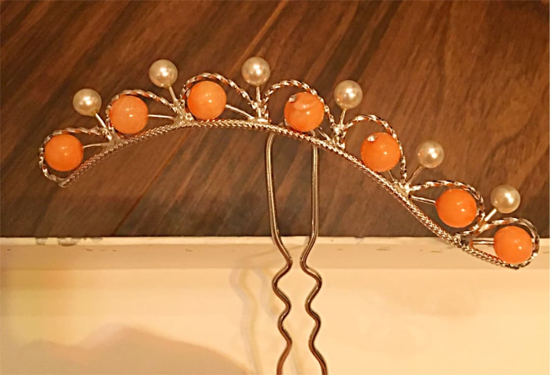 ☆ 珊瑚 と 真珠 の 簪