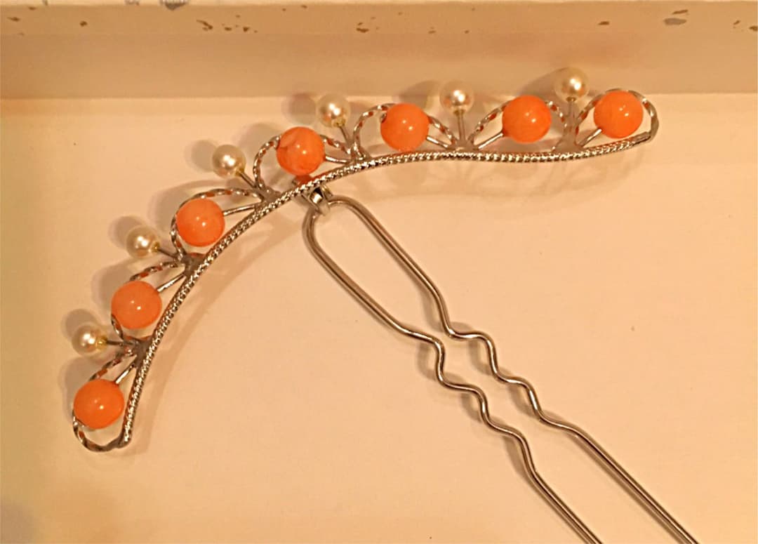 ☆ 珊瑚 と 真珠 の 簪