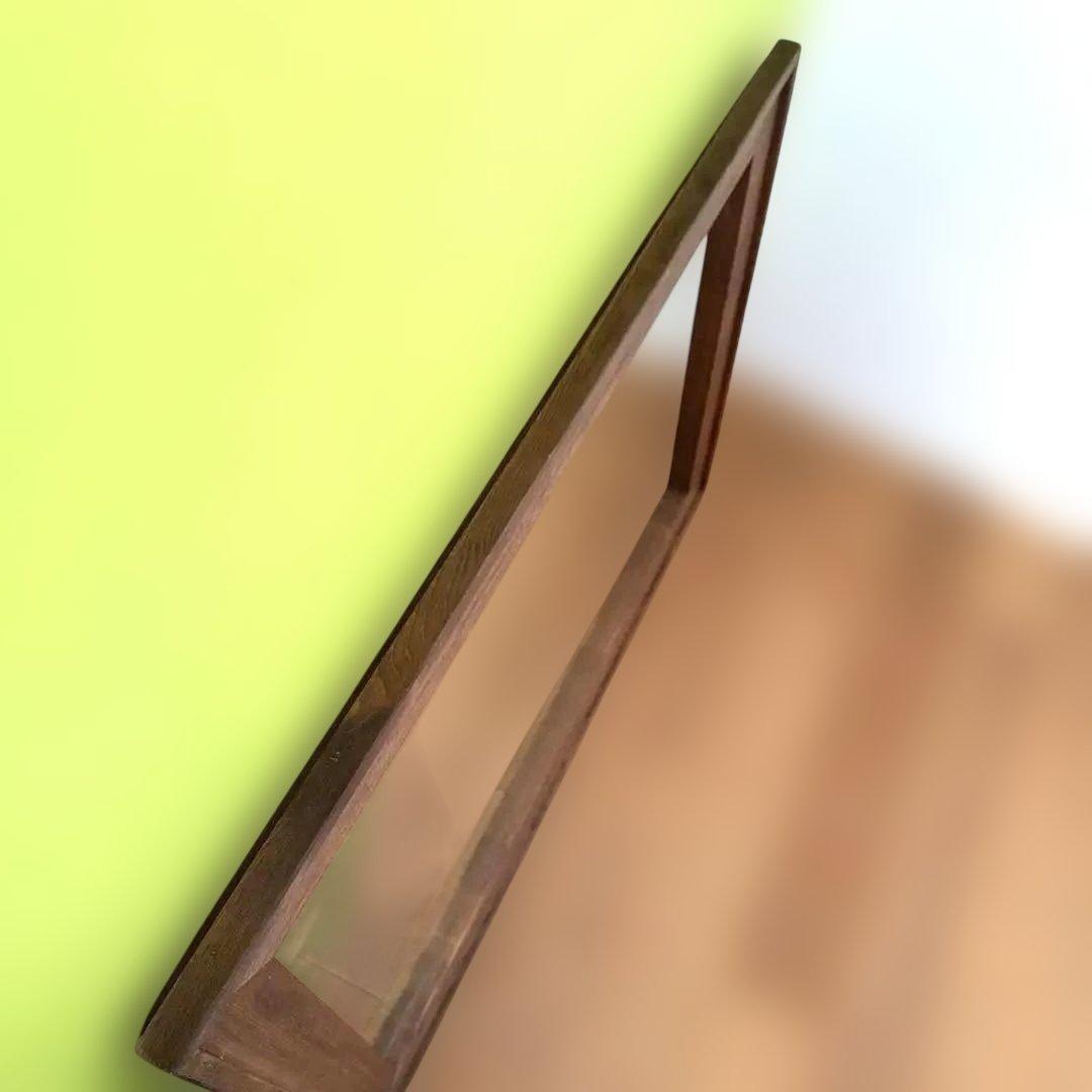 美品！重厚木枠ミラー 　ウッドフレーム　レトロ　アジアン　大型