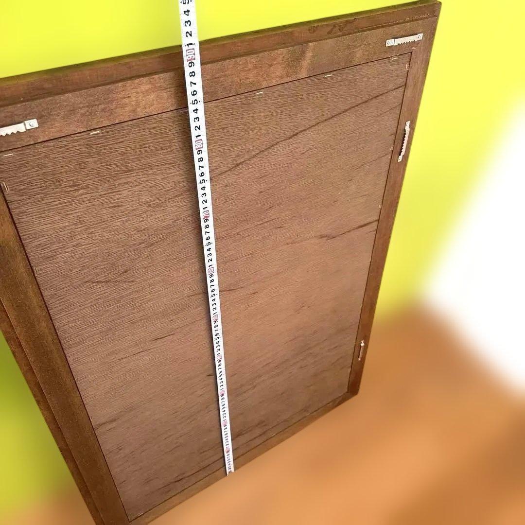 美品！重厚木枠ミラー 　ウッドフレーム　レトロ　アジアン　大型