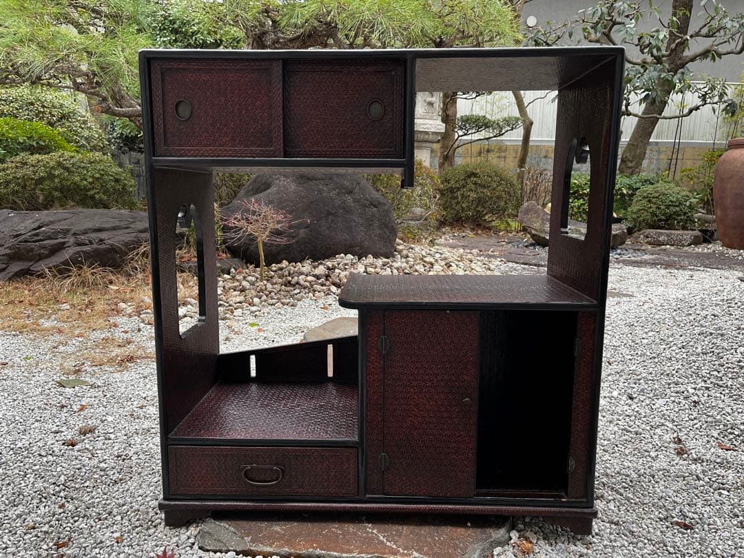 藍胎漆器　らんたい　民藝家具 お茶道具　収納　ラック　和室　竹