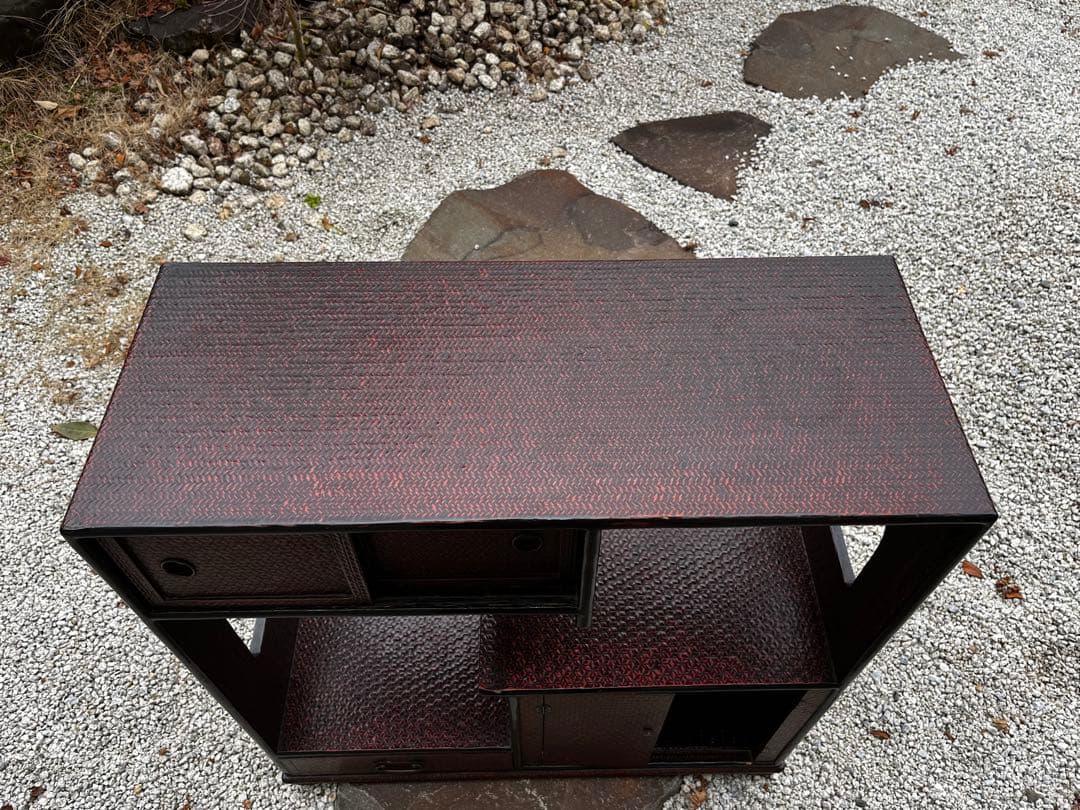 藍胎漆器　らんたい　民藝家具 お茶道具　収納　ラック　和室　竹