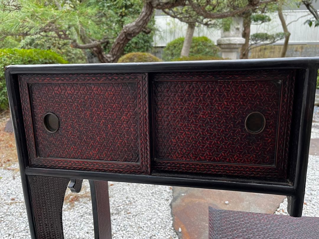 藍胎漆器　らんたい　民藝家具 お茶道具　収納　ラック　和室　竹