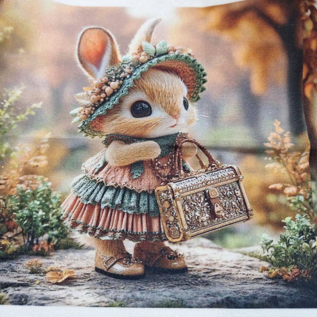 お出かけうさぎさんパネル生地　ハンドメイド