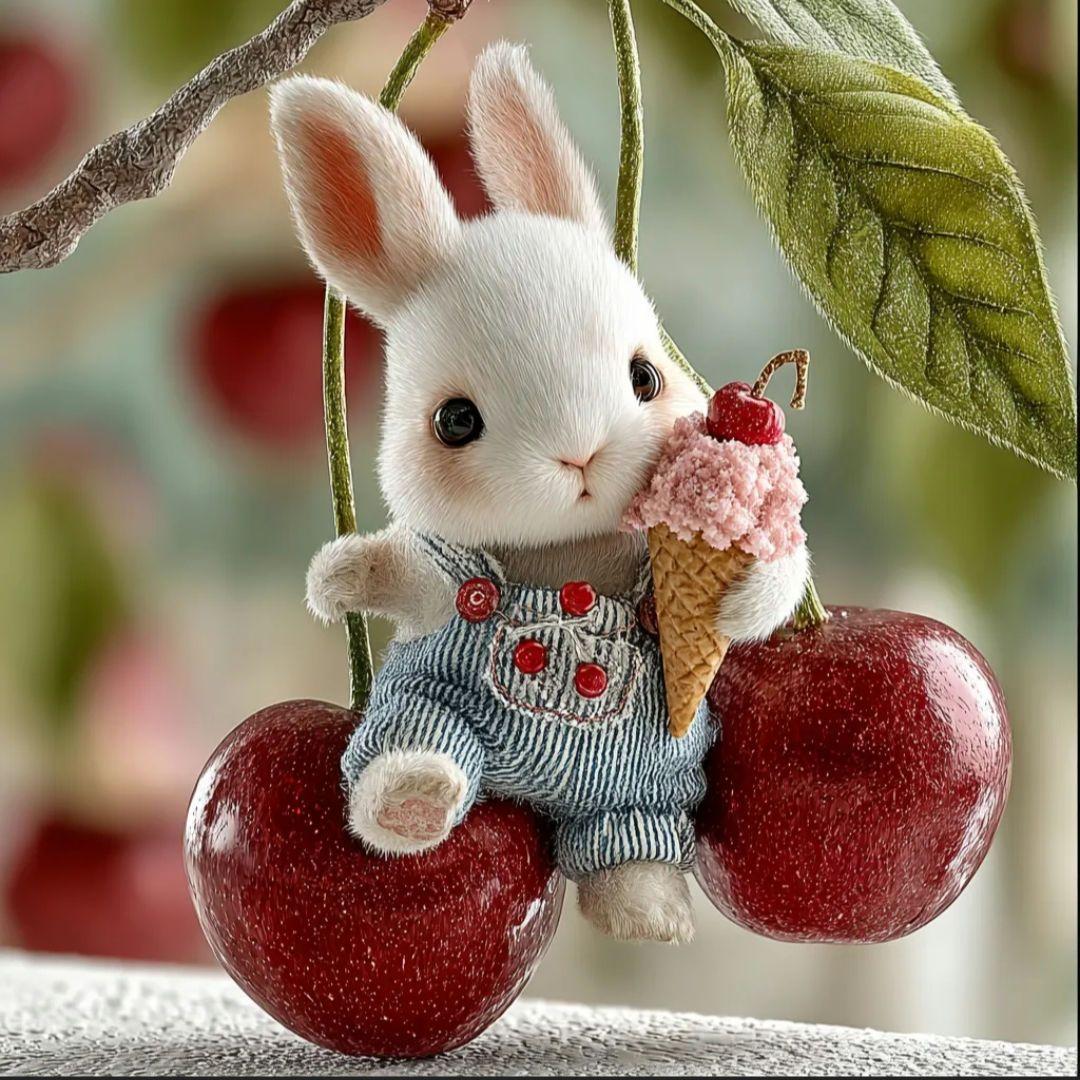 お出かけうさぎさんパネル生地　ハンドメイド