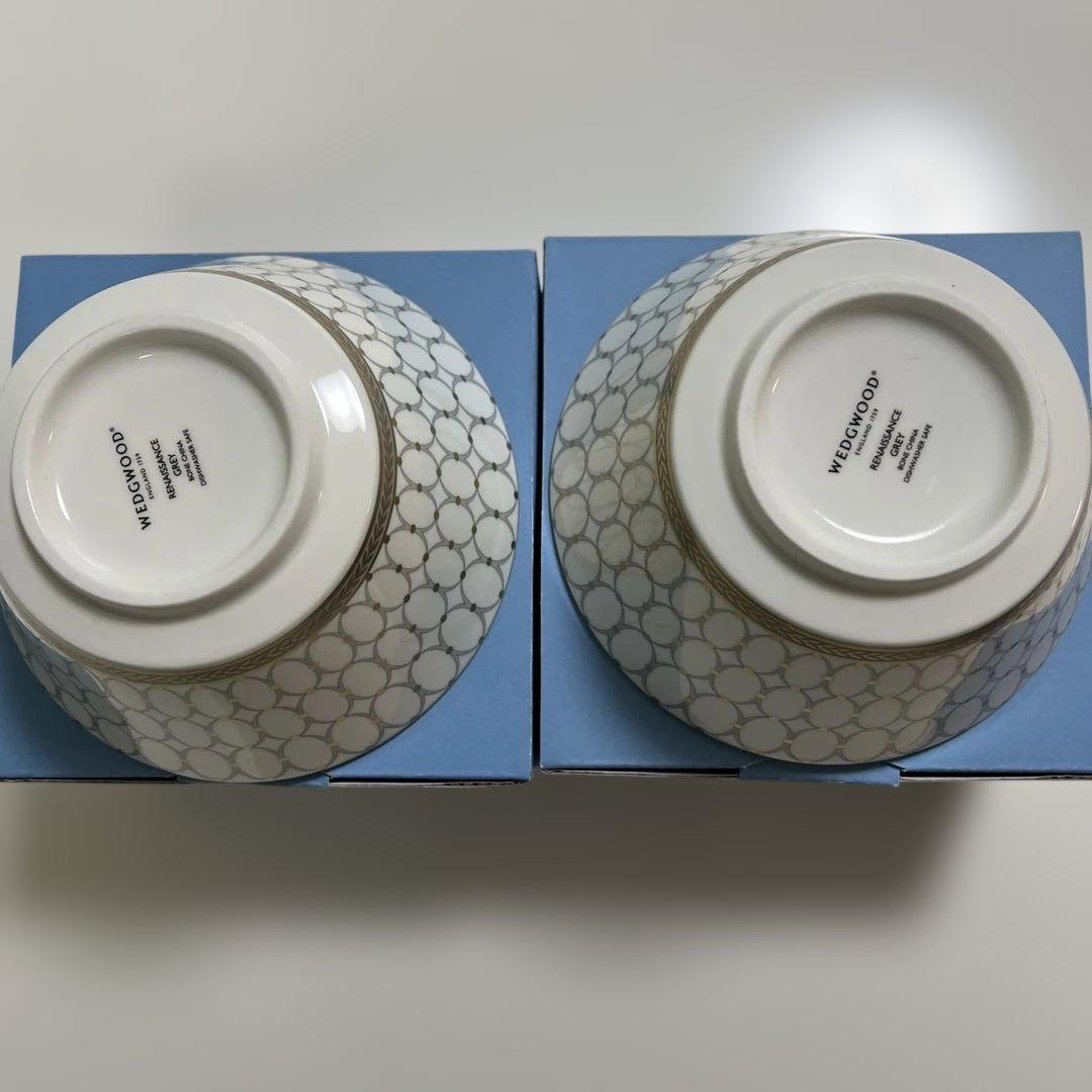 ヴェッジウッド ルネッサンスグレイ ボウル14cmペア - メルカリ