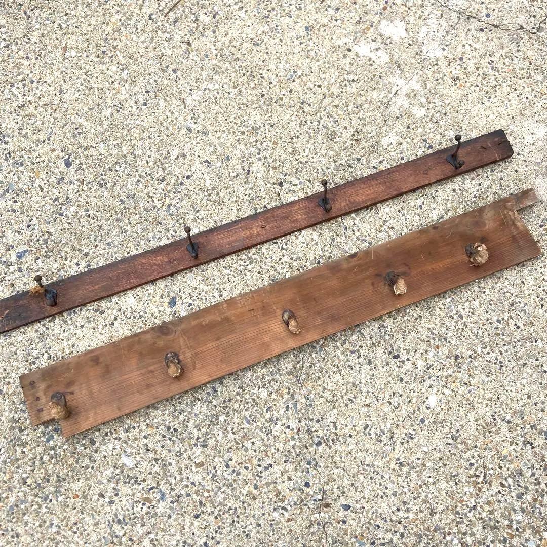 アンティーク ハンガーフック 昭和レトロ 木製 壁掛けフック ウォール