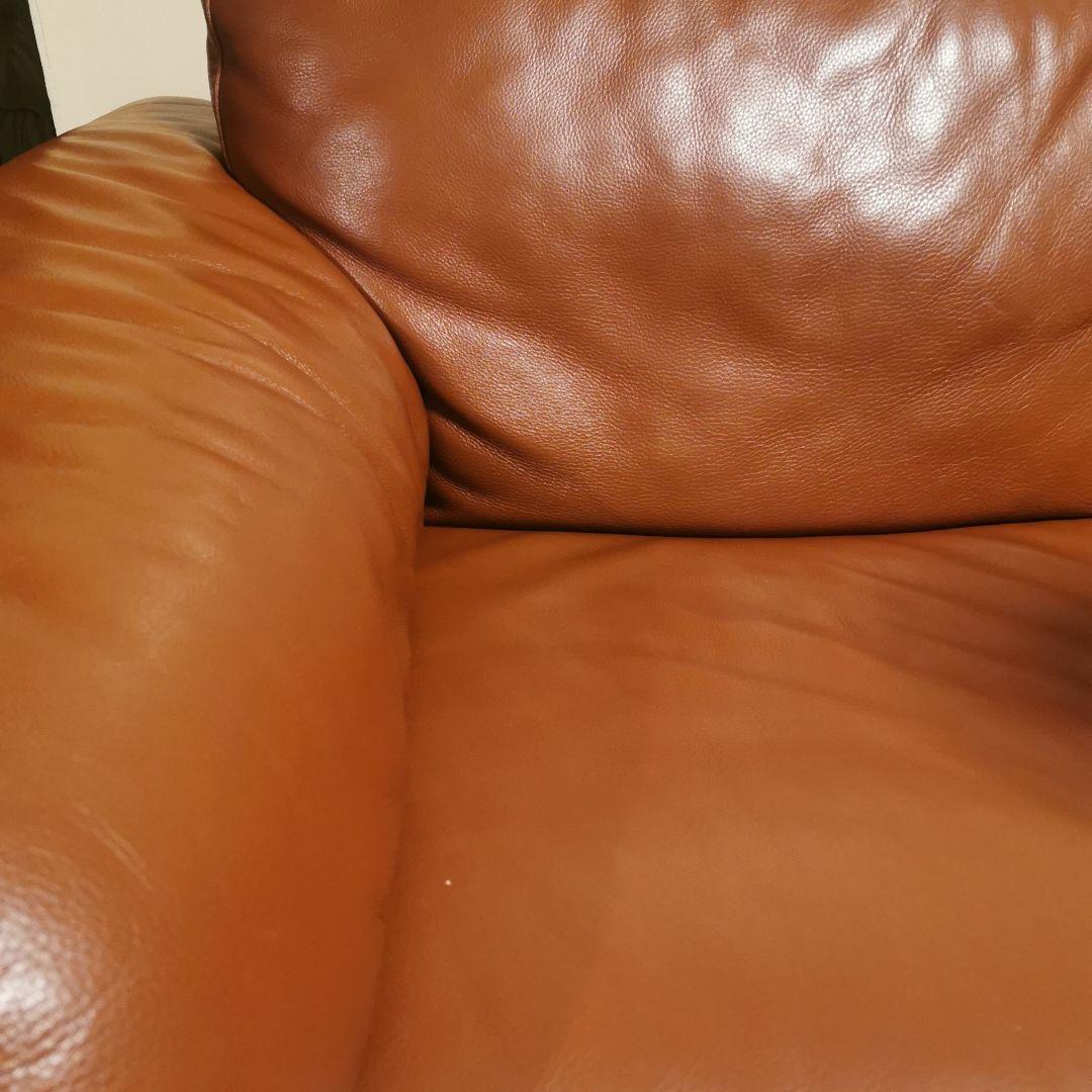 本革ブラウン 2人掛けソファ