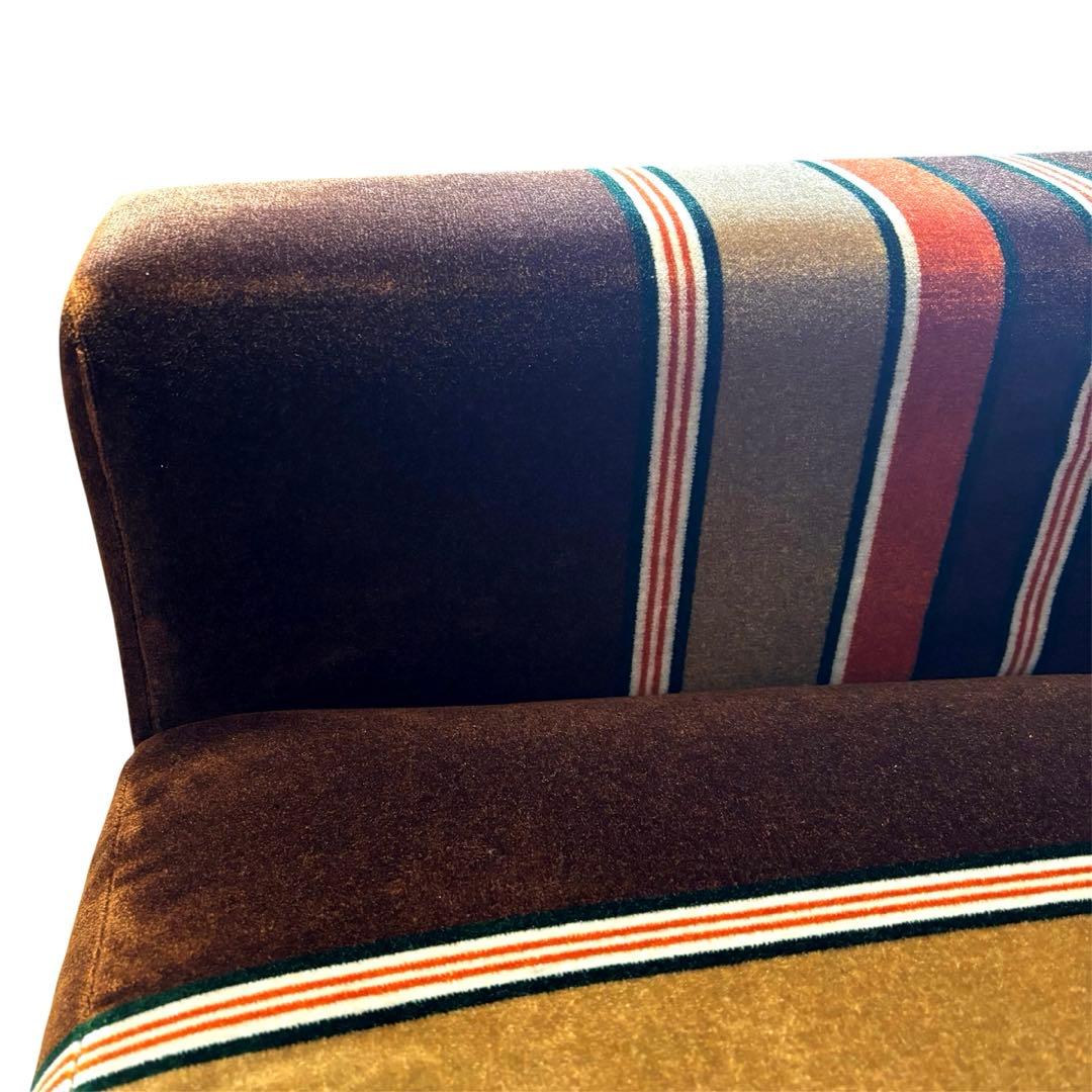 レトロ】モケットストライプ ソファ チェア 1人掛 たのメル便 - メルカリ