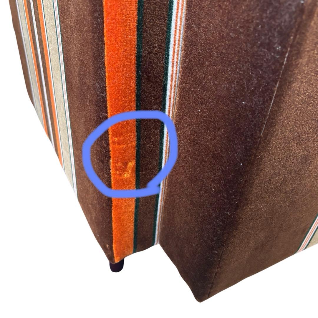 レトロ】モケットストライプ ソファ チェア 1人掛 たのメル便 - メルカリ