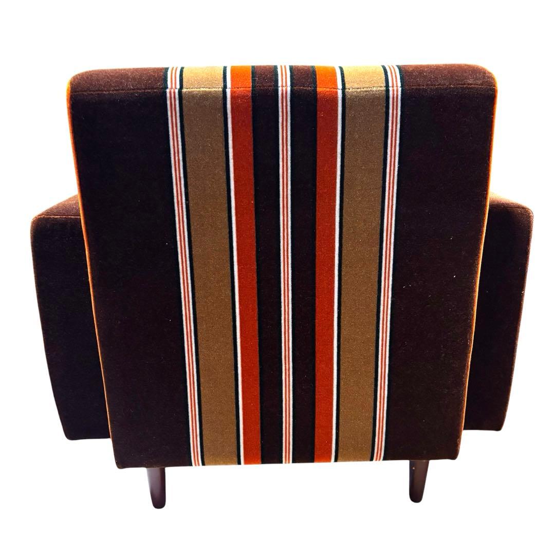 レトロ】モケットストライプ ソファ チェア 1人掛 たのメル便 - メルカリ