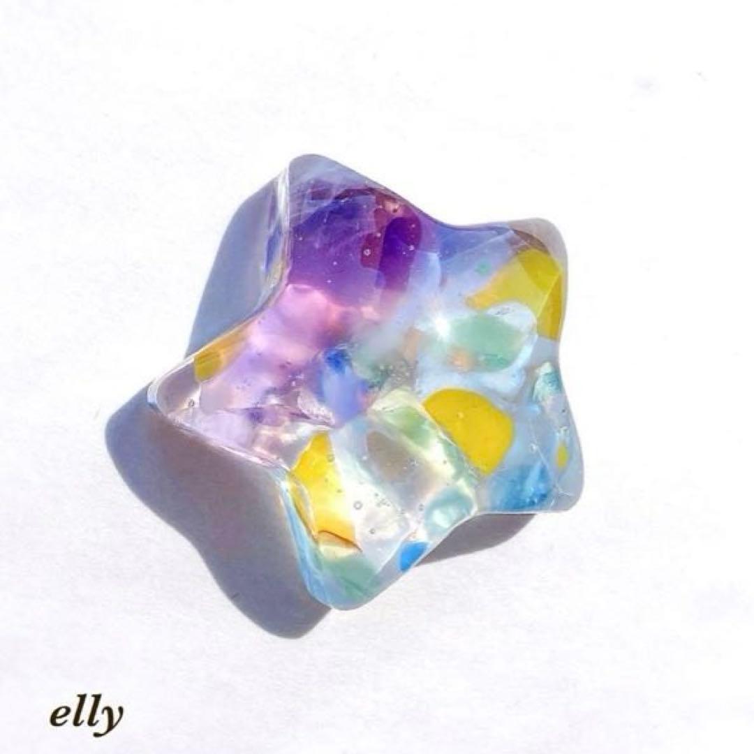 ひな様【新春SALE】天然石　琉球ガラス　限定カラフル　星型　レジン　ネックレス