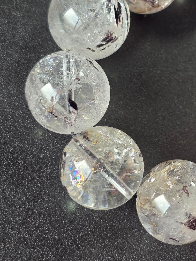 20mm　ヒマラヤ水晶　エレスチャルクォーツ・骸骨水晶　グラファイトインクォーツ