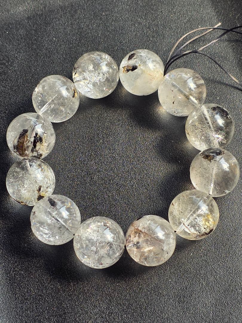 20mm　ヒマラヤ水晶　エレスチャルクォーツ・骸骨水晶　グラファイトインクォーツ