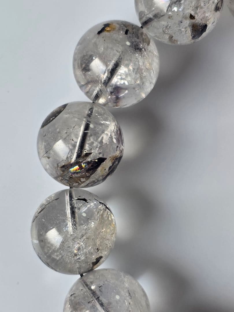 20mm　ヒマラヤ水晶　エレスチャルクォーツ・骸骨水晶　グラファイトインクォーツ