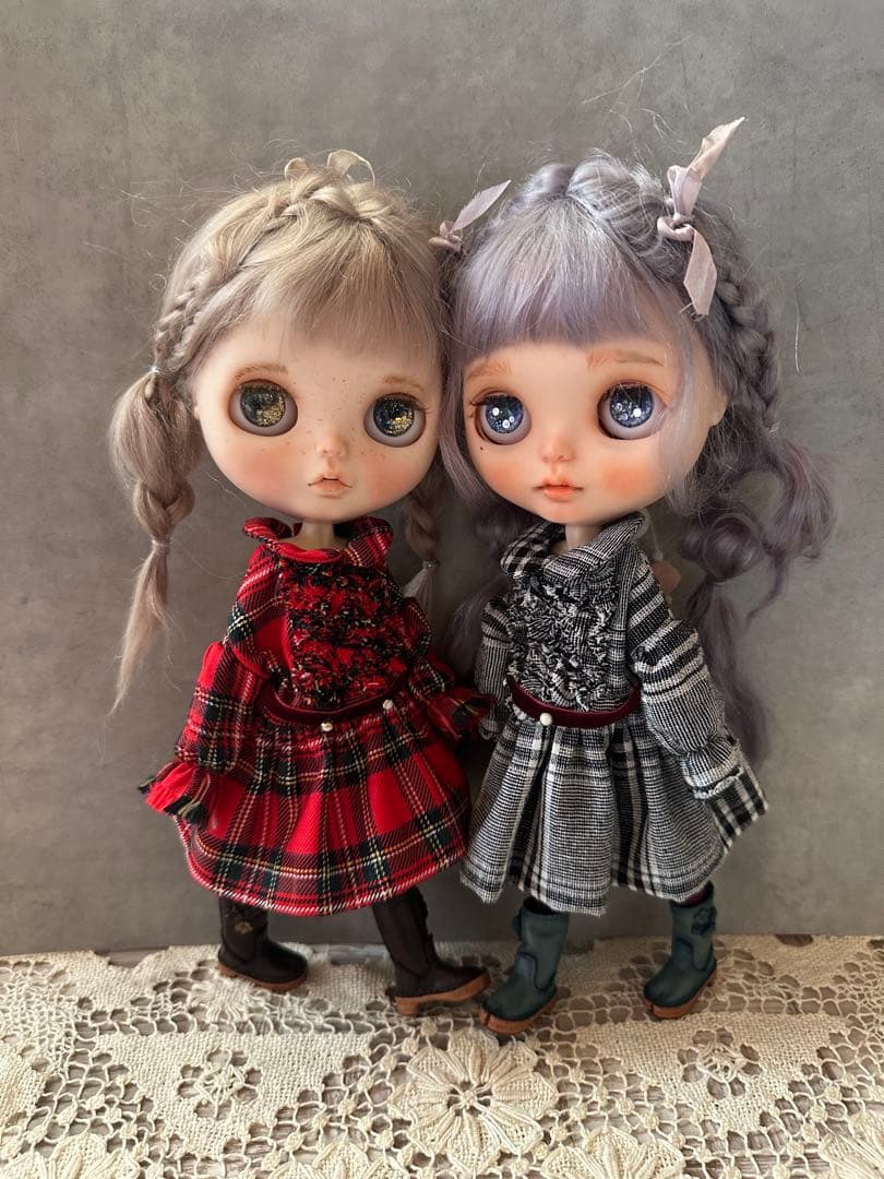 専用＊ブライスアウトフィット☆兵隊さん風ワンピースセット☆赤☆花柄