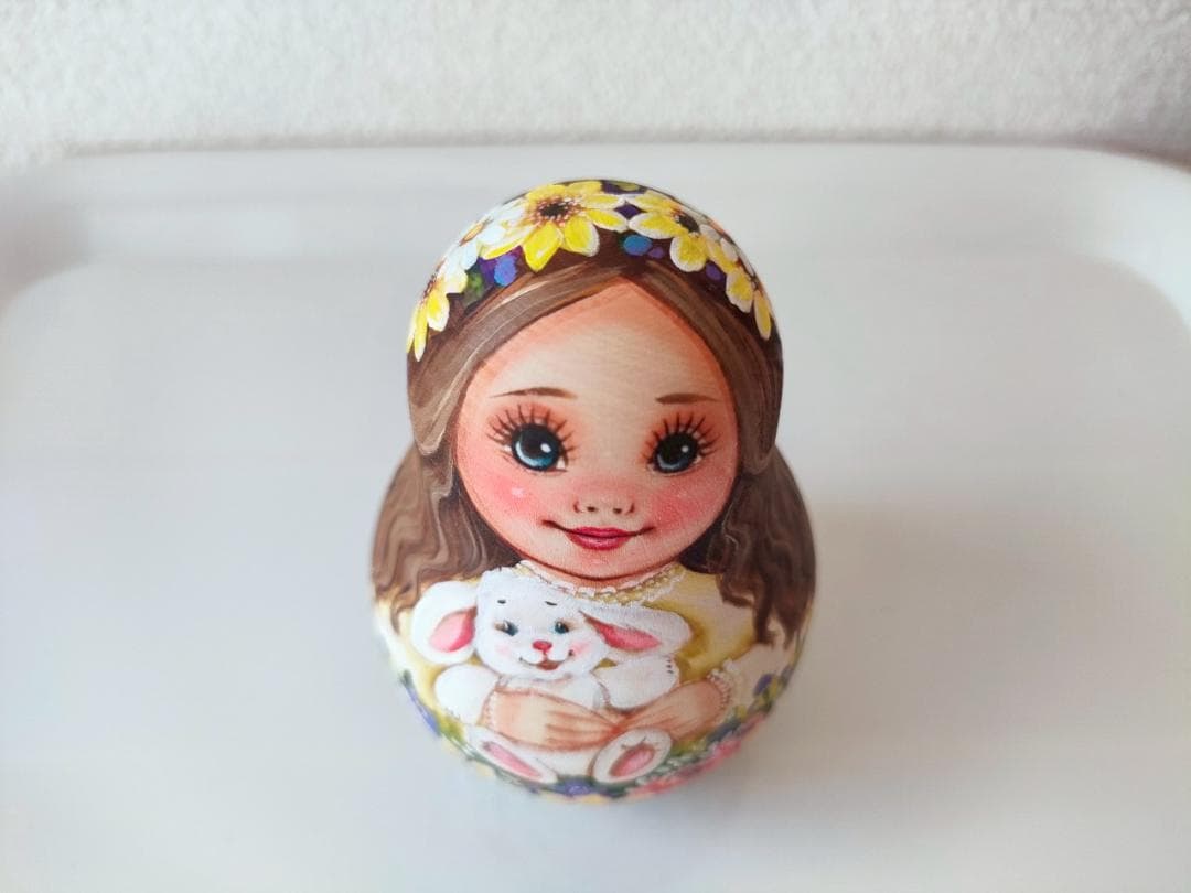 【KV001】10cm級 おきあがりこぼし カバノヴァ　花冠