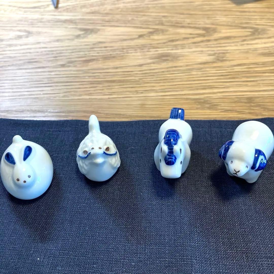 置物セット(座布団・立札付) 奥川陶器 波佐見焼 置物 十二支 手描き 下絵付