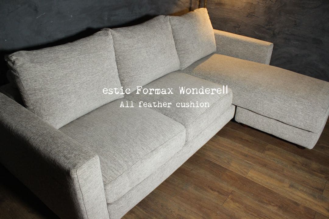 首都圏送無料〜現行estic wonderⅡ 50万総フェザー カウチ ソファ