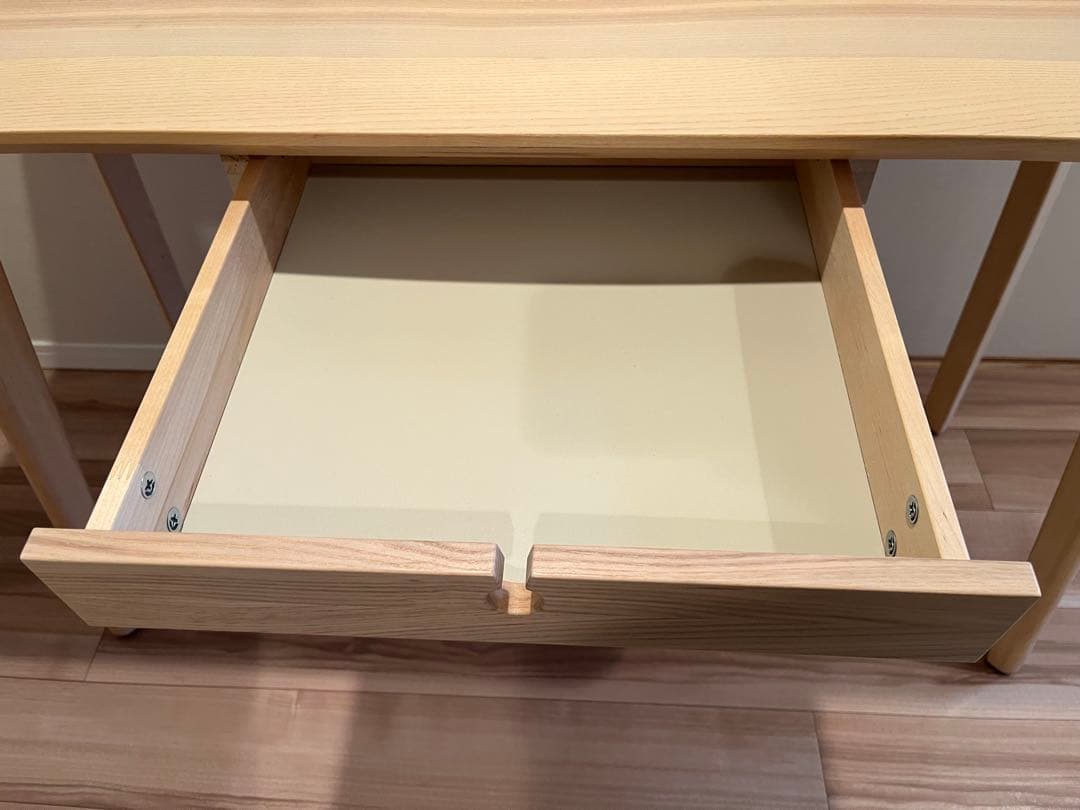 IKEA LISABO ナチュラル木製引き出し付きデスク
