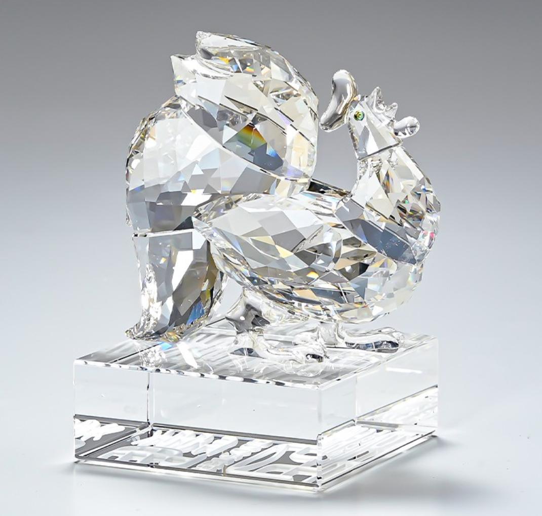 希少 廃盤 スワロフスキー クリスタル 干支  酉 ニワトリ 鶏 オブジェ 置物