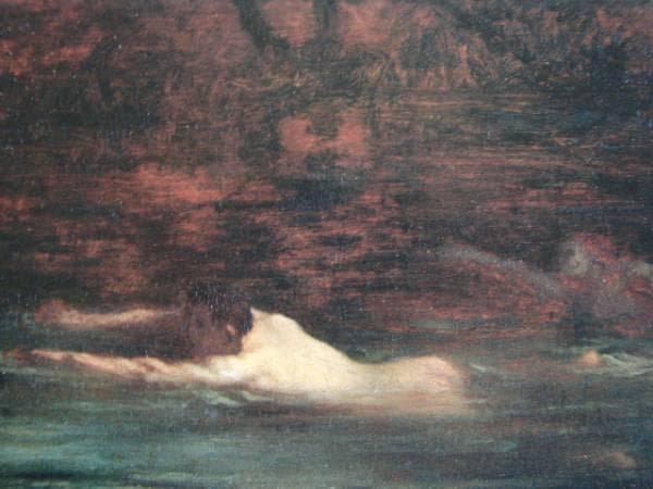 ジャン＝フランソワ・ミレー 、泳ぐ人たち、希少な額装用画集より