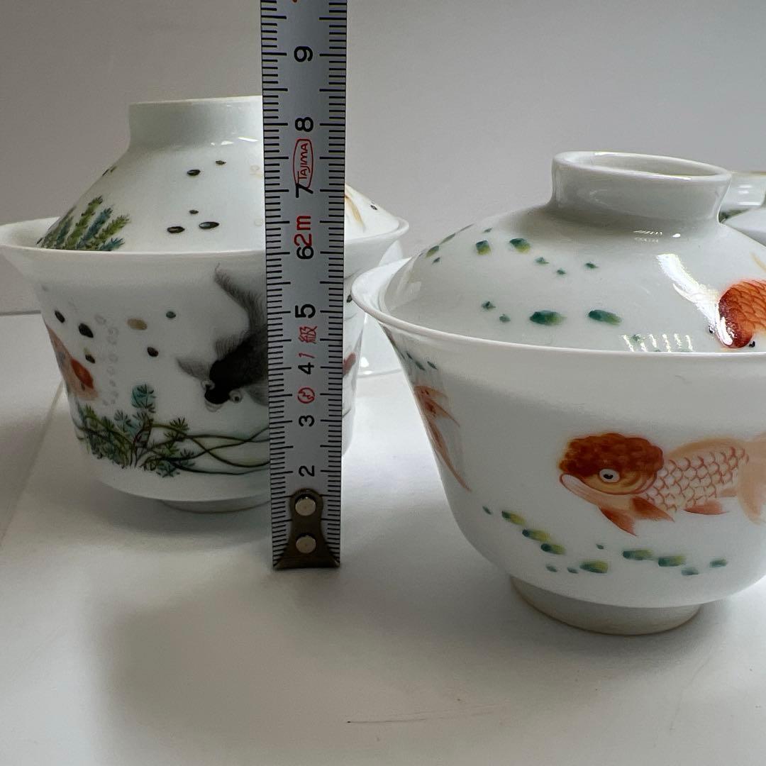 中国美術 粉彩蓋茶碗5客 口径約9㎝ 東Y8-0204☆2Fタトチ - メルカリ