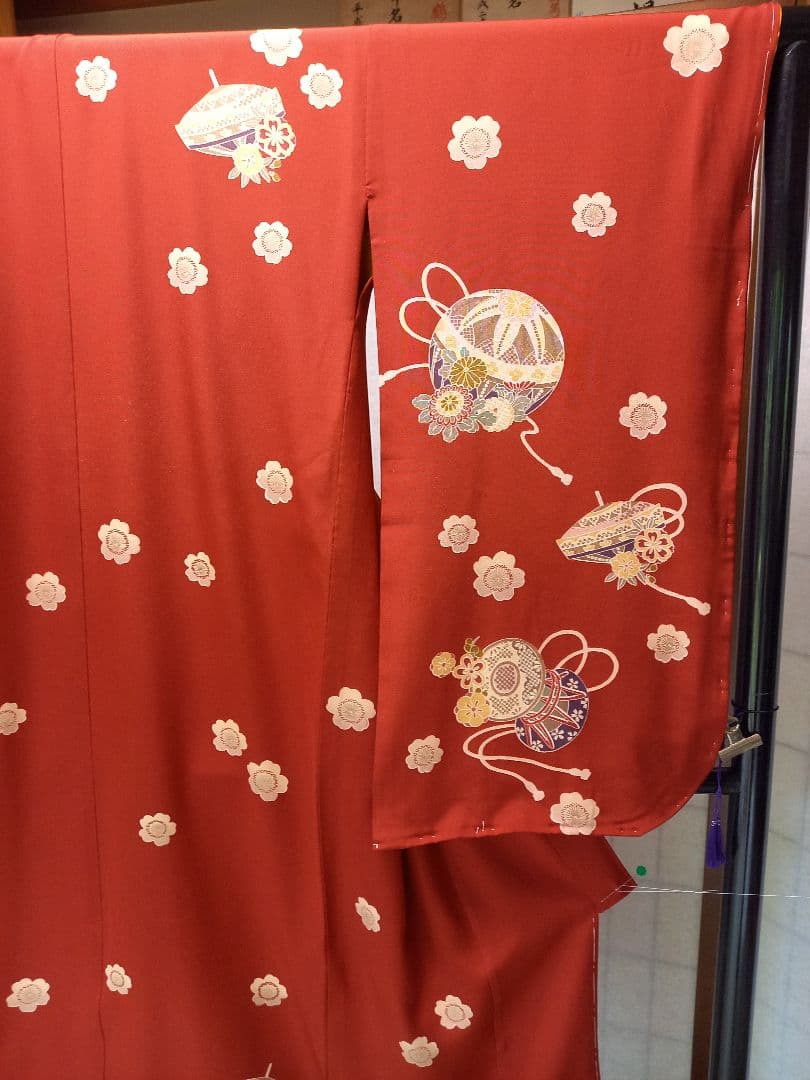 七才女児、正絹着物，長襦袢仕立て上り 　未使用品