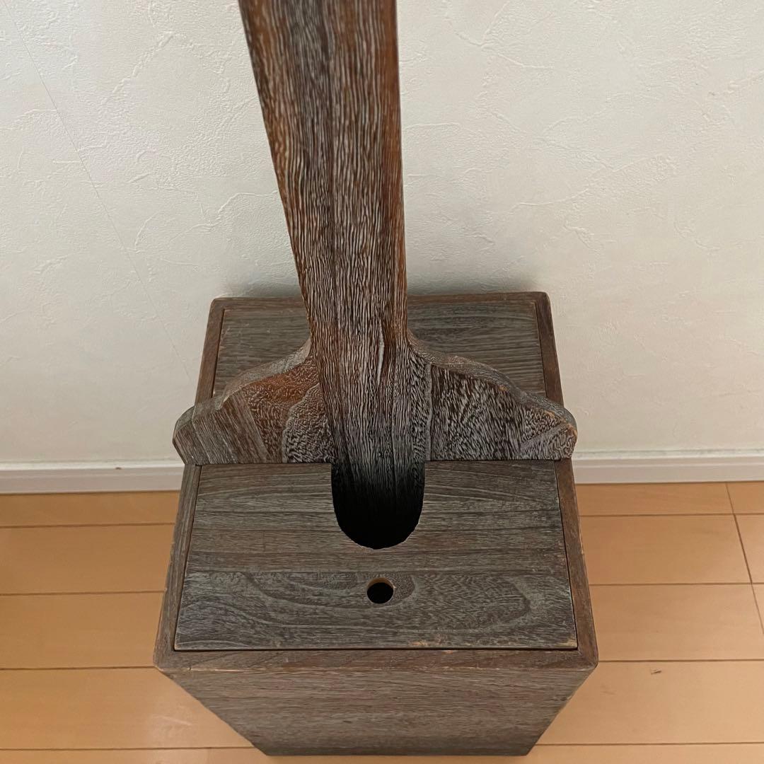 木製三味線スタンド ケース　ダークブラウン　三味線の立箱二丁立