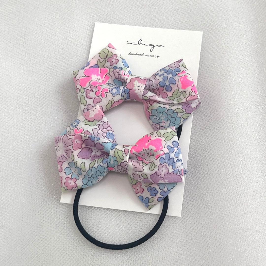 No.370 ハンドメイド キッズヘアゴム リバティプリント - メルカリ