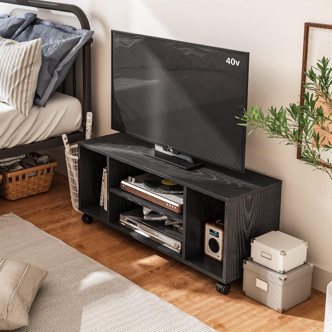 40インチ対応 移動簡単 ローボード オープン収納 キャスター付