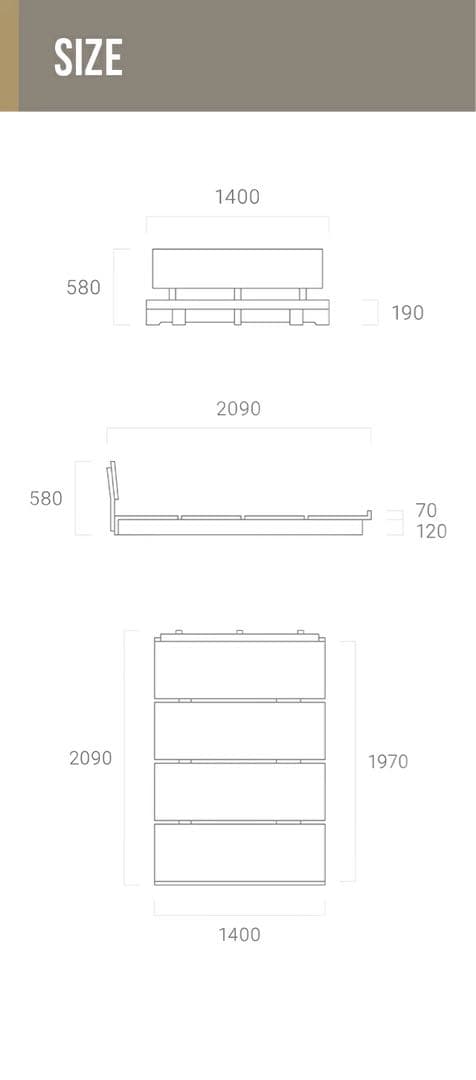 アルモニア　セミダブルベッド　SOLDI 天然木