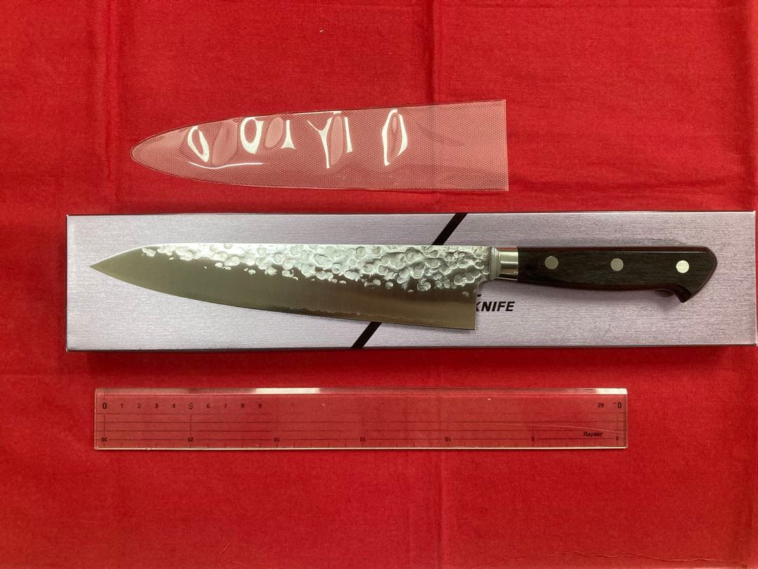 高村刃物 鳳皇琳 牛刀 210㎜ 槌目 V10鋼 未使用品 ブラック