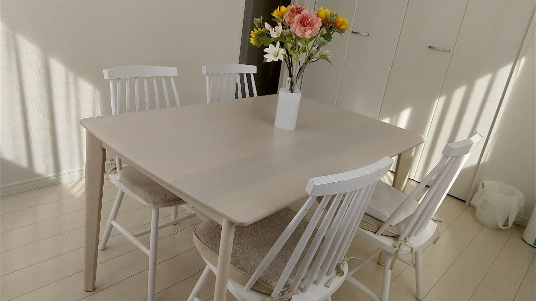 送料着払い！新品 ダイニングテーブル&中古 チェア4