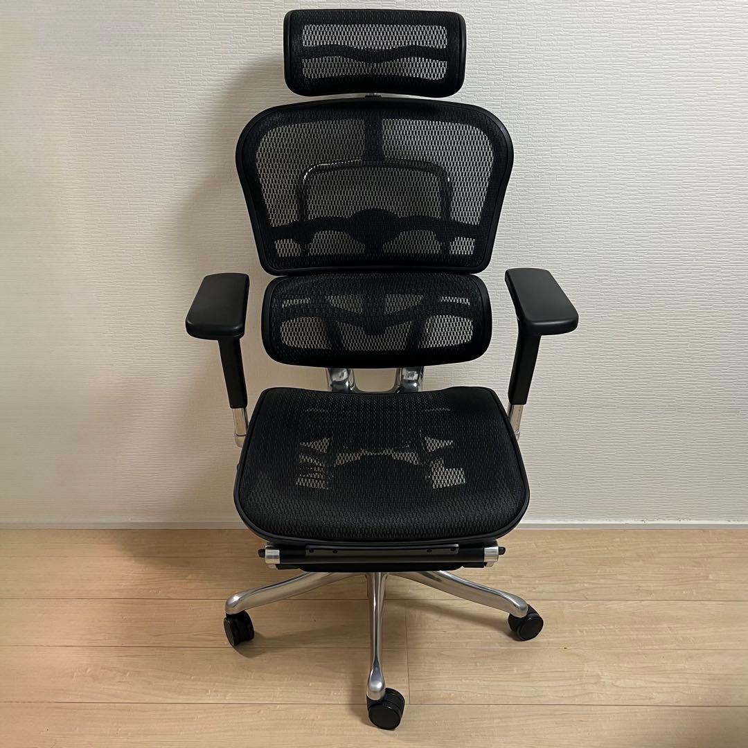 エルゴヒューマン プロ オットマン内蔵型 ヘッドレスト有り ブラック