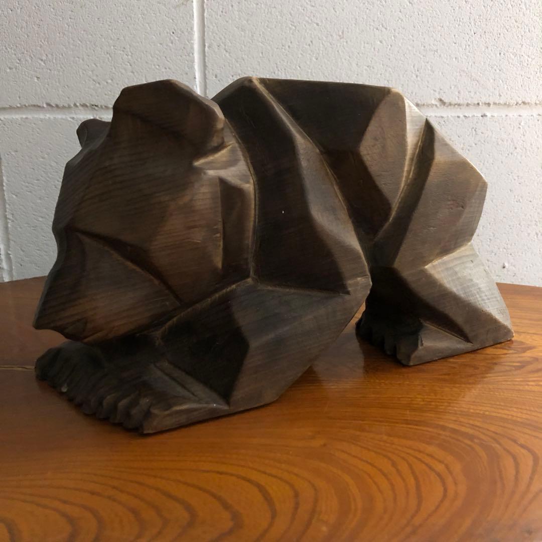 間見谷喜文 銘あり アイヌ 熊 木彫り 旭川 彫刻 木彫熊 - メルカリ