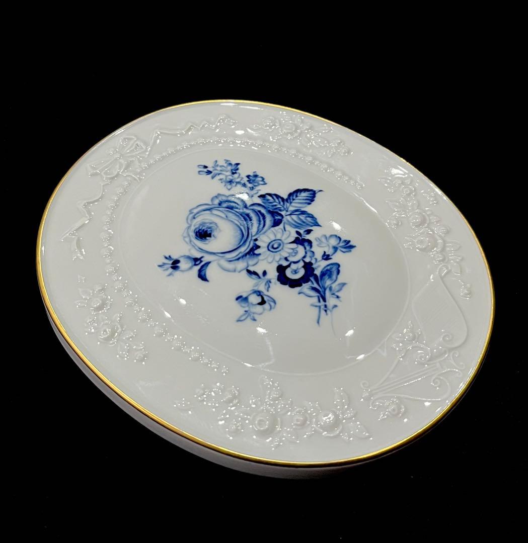 Meissen マイセン /※ 1級品 金彩 ブルーフラワー　レリーフ　陶板