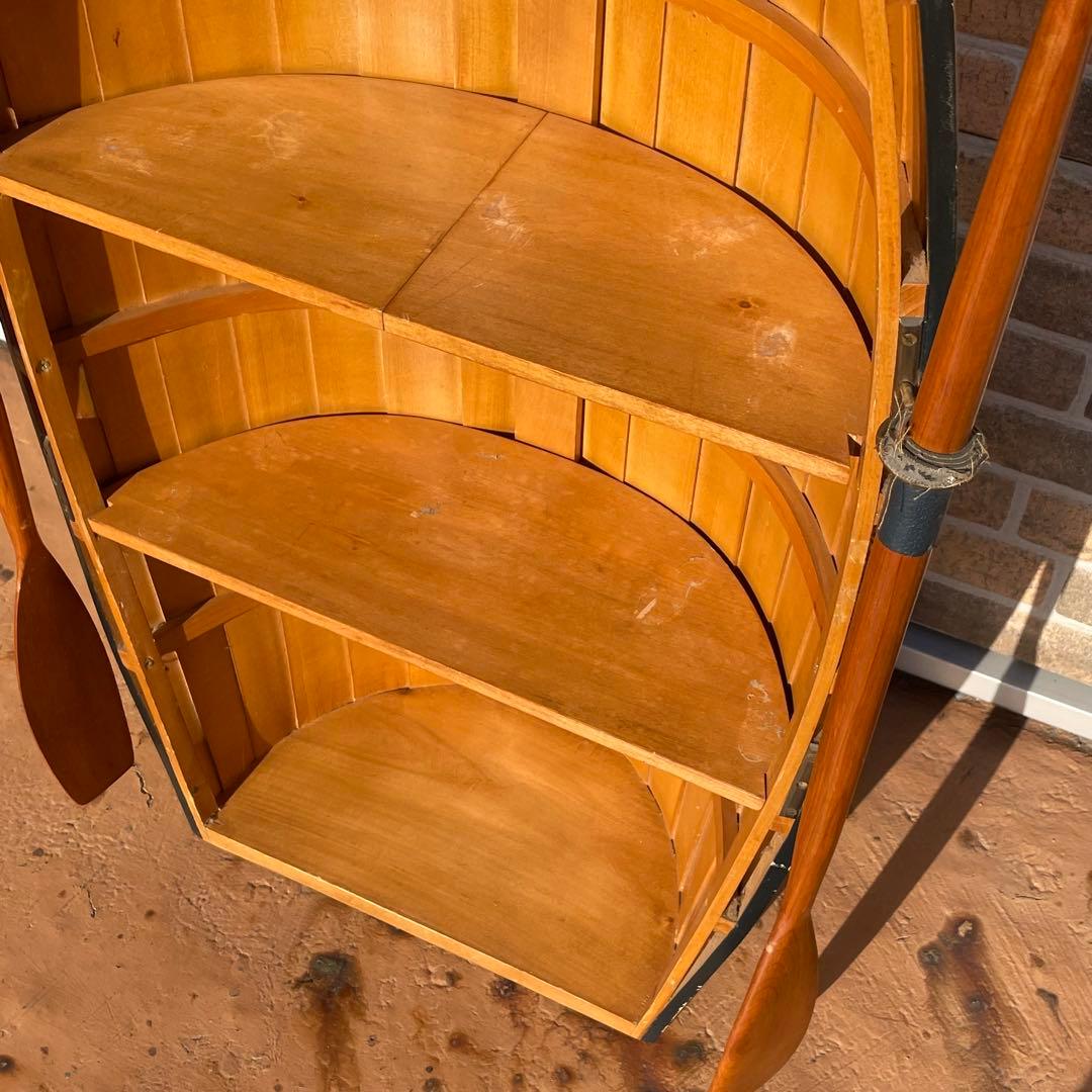 アメリカン　舟型　ボート型シェルフ！オール付き！カフェやマリンショップ！