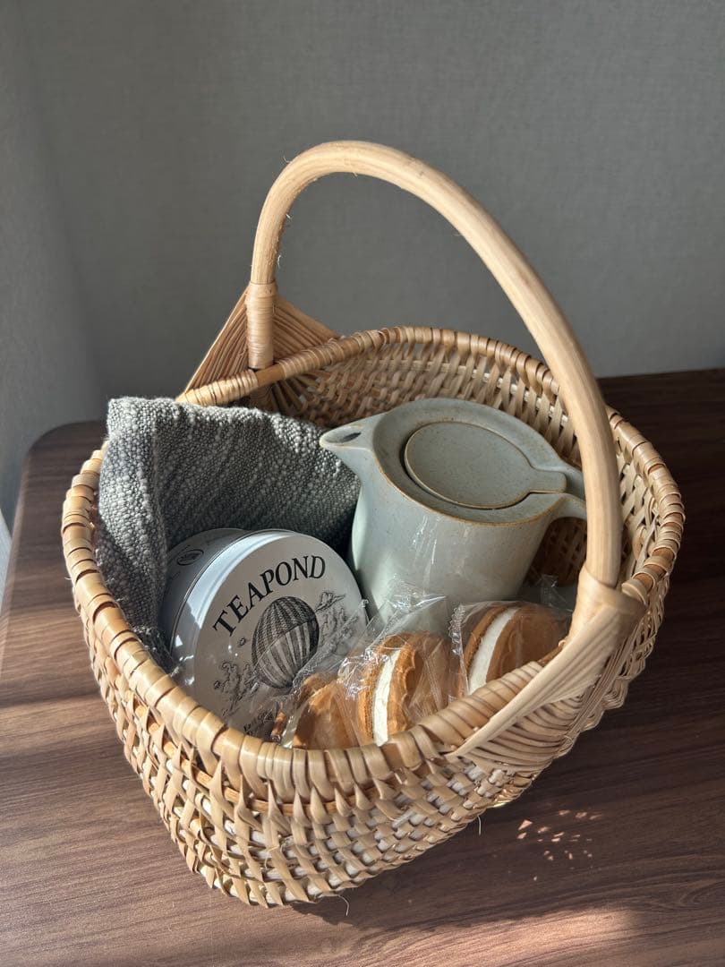 【11/16削除】最終価格【新品】かご　バスケットＳ　ラトビア　ナチュラル　北欧