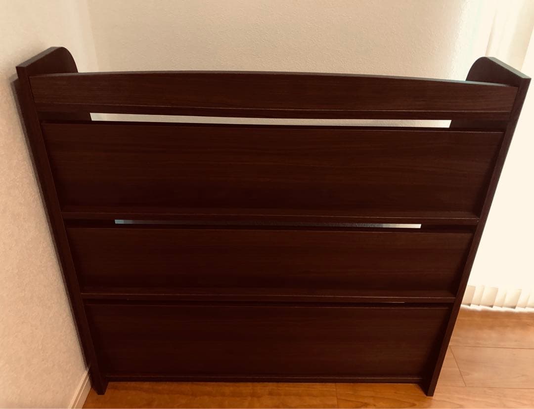 本棚 ロータイプ 幅93cm 木目調 絵本ラック 収納 Large