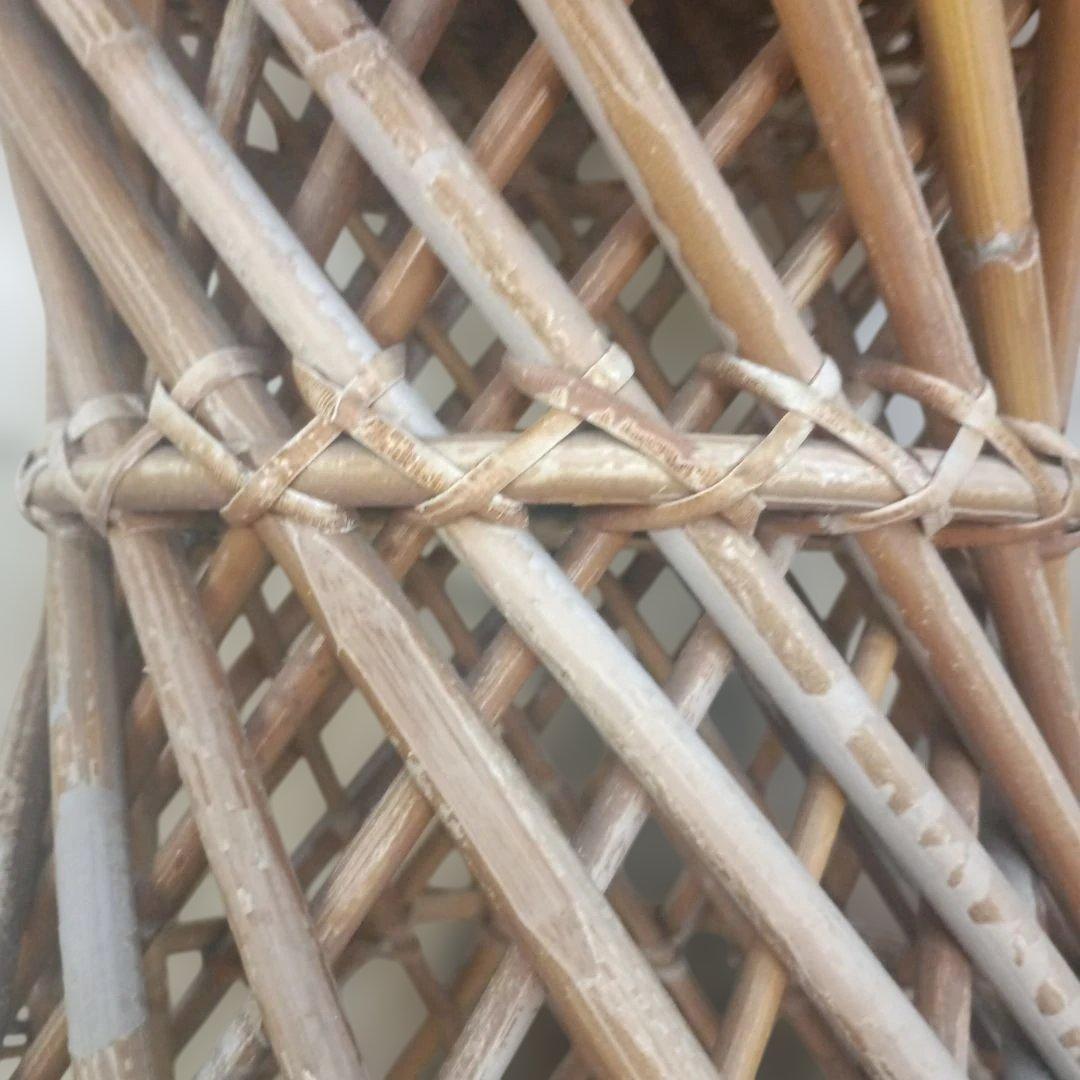 5140）ラタン　籐のスツール　丸椅子　チェア　２脚／昭和レトロ